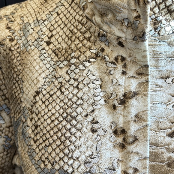 Simon Chang Women’s Faix Snake Print Designer Jacket - Picture 2 of 6